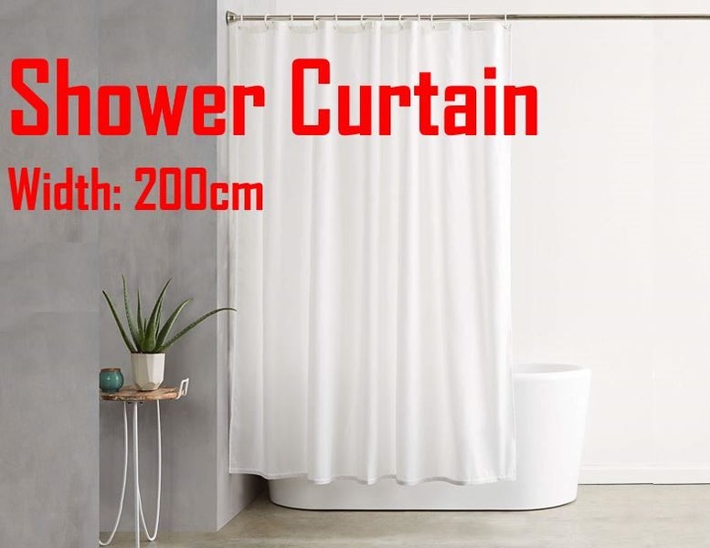 Ptn 200cm White Shower Curtain Waterproof Peva 200x180cm Trade Me
