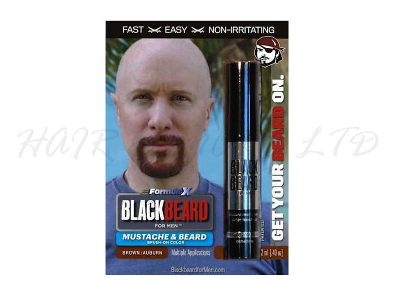 Blackbeard for Men, Brush on Mustache & Beard Color - Brown/Auburn Carousel 1