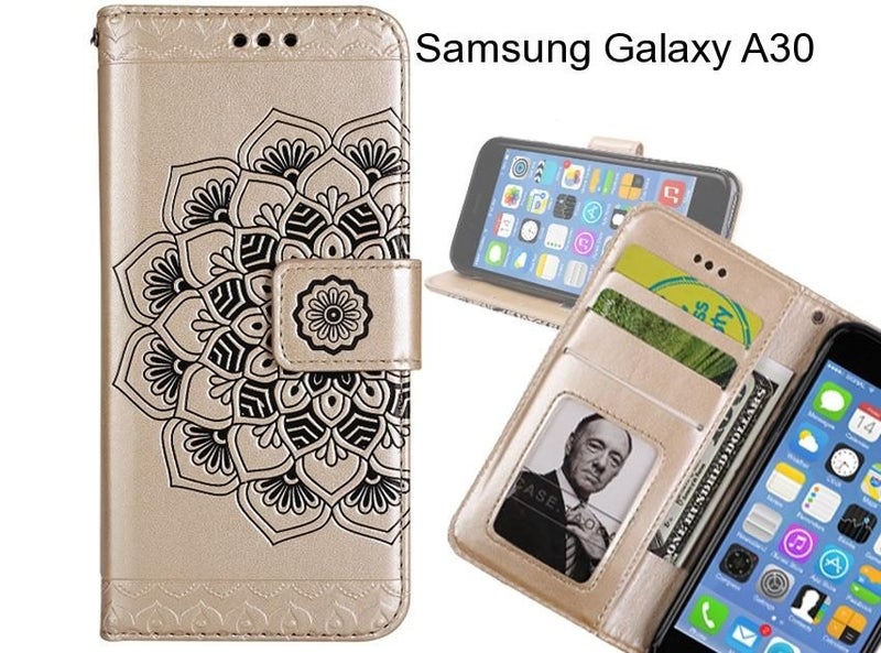 Samsung Galaxy A30 Case mandala embossed leather wallet case Carousel 1