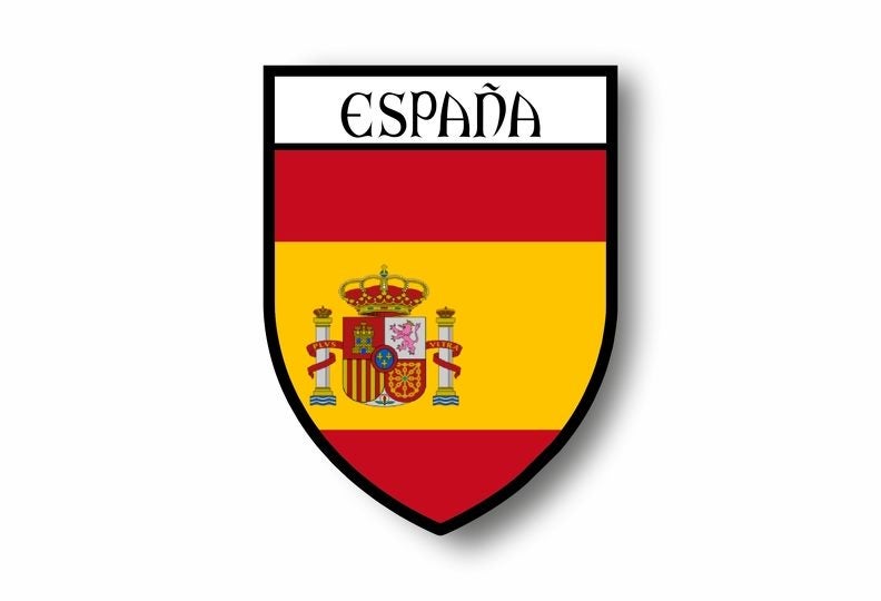 SPAIN ESPANA  FLAG CREST CAR WINDOW STICKER DECAL 