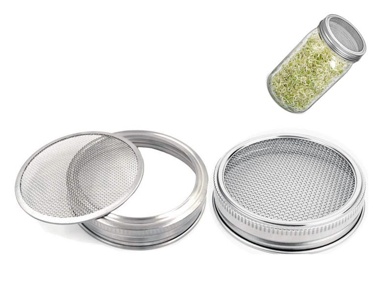 2Pcs Stainless Steel Sprouting Lids with Screen Carousel 2