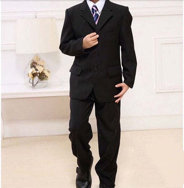 3-4-5-6-7-11y Black jacket + Pants + Vest = 3p suit set Carousel 1