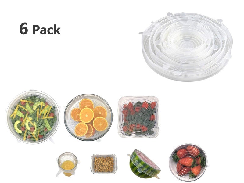 6Pcs Silicone Stretch Lids Food Covers Reusable Carousel 1