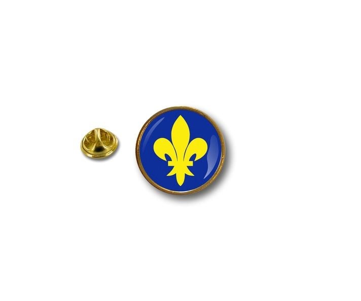 pins pin's flag national badge metal lapel hat button vest fleur de lys king lis Carousel 1