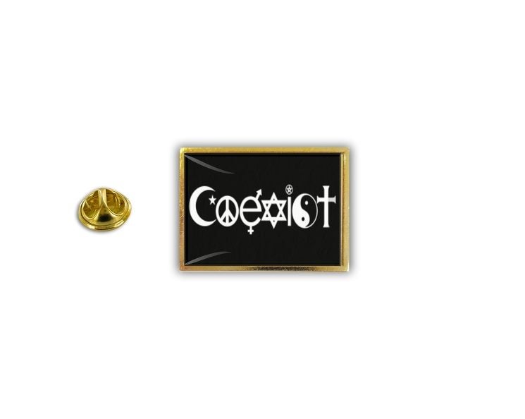 pins pin's flag national badge metal lapel hat button vest coexist rainbow Carousel 1