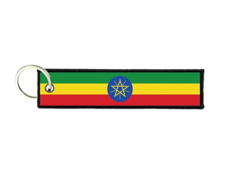 Keychain key ring tags fabric motorcycles car biker cute flag ethiopia Carousel 1