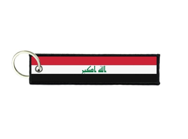 Keychain key ring tags fabric motorcycles car biker cute flag irak iraq Carousel 1