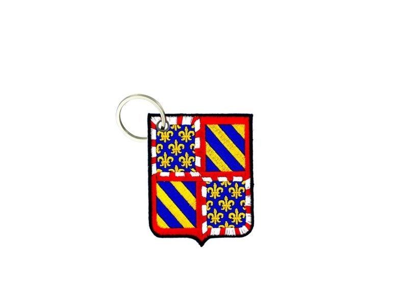 Keychain keyring embroidered embroidery patch flag crest emblem france burgundy Carousel 1