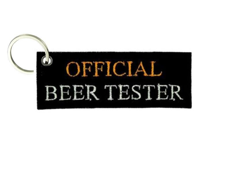 Keychain keyring embroidered patch flag motorcycles official beer tester Carousel 1