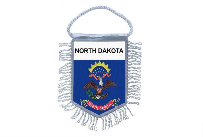 Mini banner flag pennant window mirror cars banner usa states north dakota Carousel 1