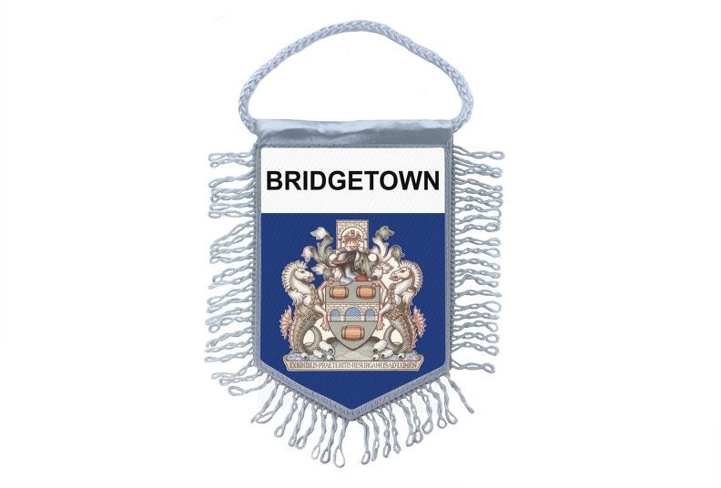 Mini banner flag pennant window mirror cars country banner bridgetown barbados Carousel 1