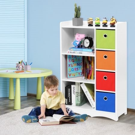 Kids Bookcase Bookshelf Cube Cabinet Display Rack Stand Toy