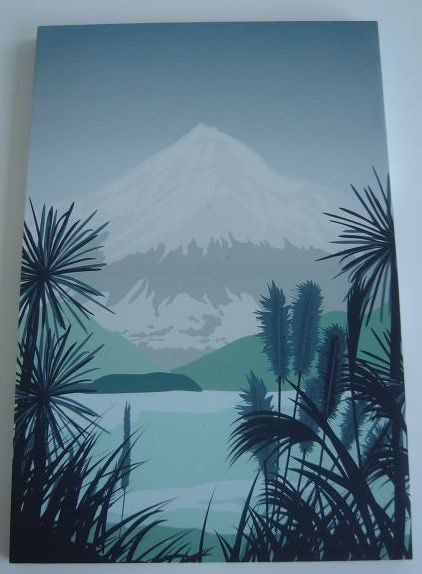 NZ Mountain and Bush Scene Mounted Canvas Print Carousel 1