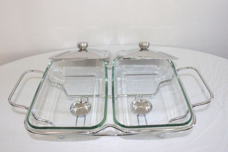 DOUBLE GLASS CHAFING DISH WARMER Carousel 2