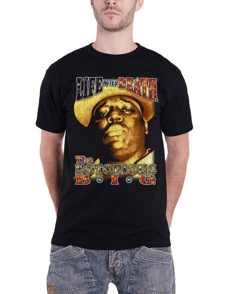 Biggie Smalls T Shirt Life After Death Lyrics new Official Mens Black Carousel 1