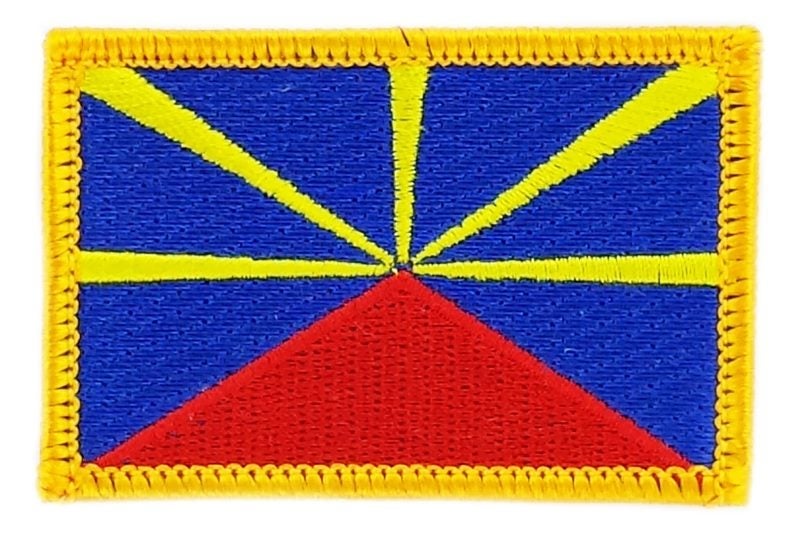 FLAG patch backpack national iron on glue embroidered applique reunion islands Carousel 1