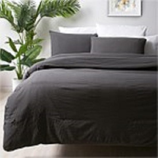 Galaxy Queen Duvet Set Plain Dyed Charcoal Trade Me