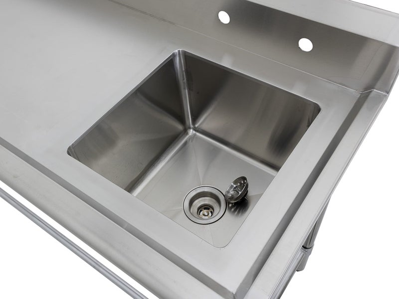 1.78m Stainless Steel Commercial Kitchen Worktop Sink (R) Bench with Splashback Carousel 2