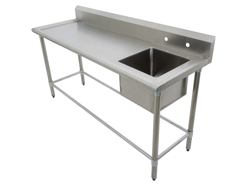 1.78m Stainless Steel Commercial Kitchen Worktop Sink (R) Bench with Splashback Carousel 4