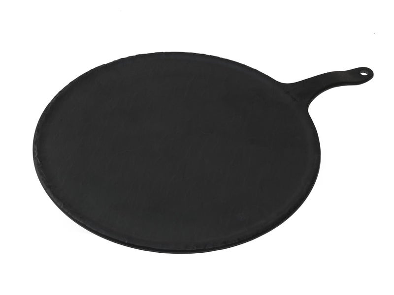 Black Melamine Round Paddle Serving Board with Handle 36cm Dia. Carousel 1