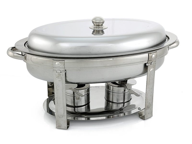 4L Oval Chafing Dish Food Warmer Commercial Kitchen S/S Bain Marie *RRP $199.95 Carousel 1