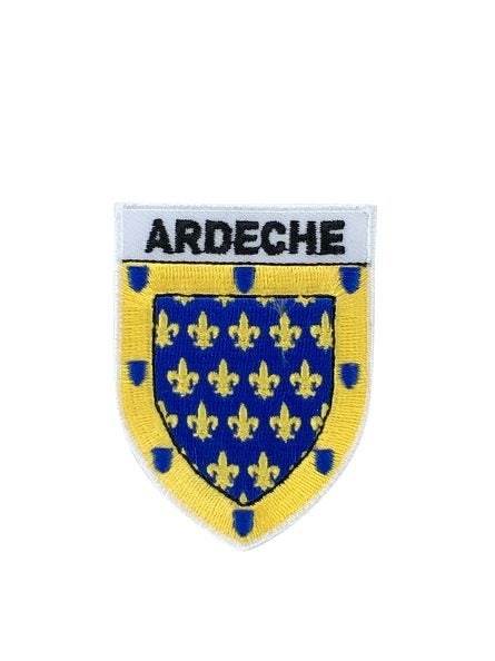 Patch flag coat of arms shield emblem country embroidered badge ardeche france Carousel 1