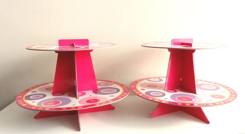 Multicraft Cupcake Stand - Pink Retro Twin Pack MC-250H Twin Carousel 2