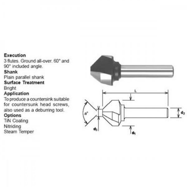 1-1/2" 90 Degree 3 Flute Countersink Carousel 1