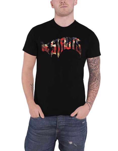 The Struts T Shirt Union Jack Band Logo Distressed new Official Mens Black Carousel 1