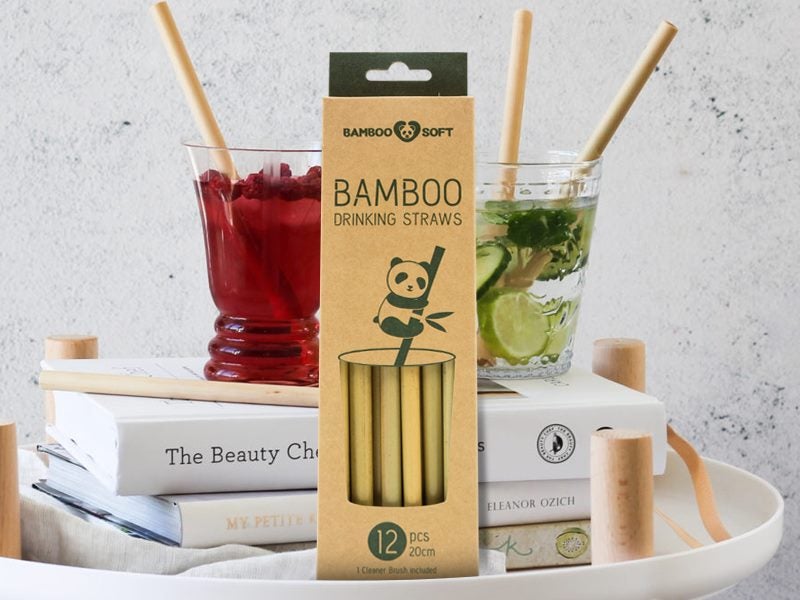 Bamboo Drinking Straw Reusable Biodegradable 12pcs Carousel 1