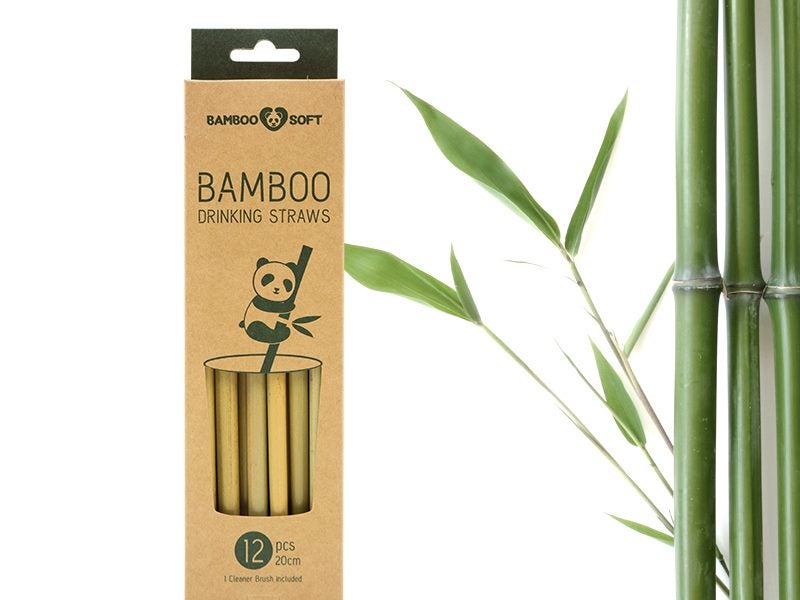 Bamboo Drinking Straw Reusable Biodegradable 12pcs Carousel 2
