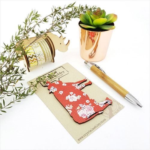 Wall Art - Cow - Red Floral - Mini Shapes Carousel 1