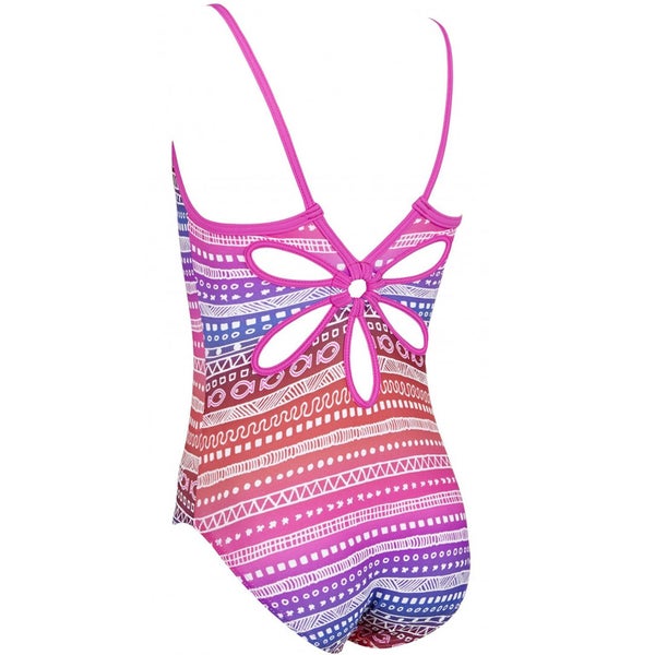 Zoggs Girls Ikat Yaroomba Swimsuit Costume Floral/Pink Carousel 2