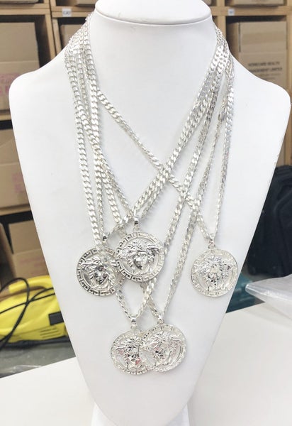 Sterling Silver Medusa Pendant & Chain / New / Afterpay Carousel 1