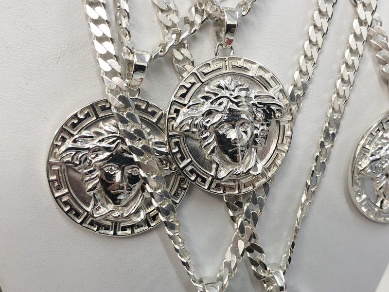 Sterling Silver Medusa Pendant & Chain / New / Afterpay Carousel 2