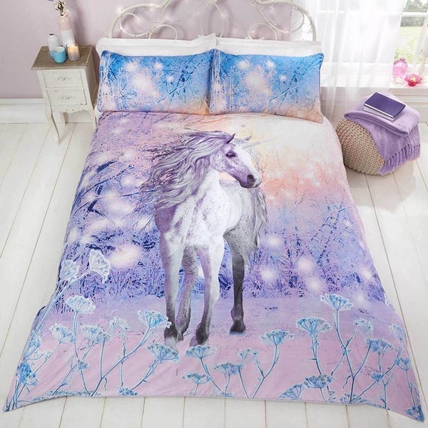 Magical Unicorn Sparkle Uk Double Duvet Cover Set Trade Me