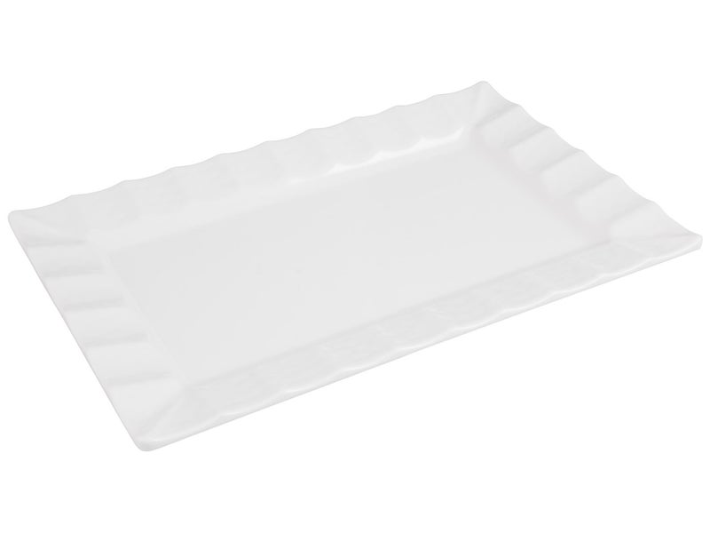 Large Rectangle Melamine Platter White - Wavy 48cm / 19" Carousel 1