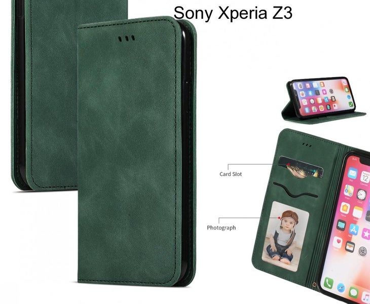 Sony Xperia Z3 Case Premium Leather Magnetic Wallet Case Carousel 1