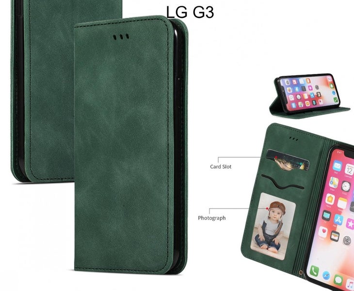 LG G3 Case Premium Leather Magnetic Wallet Case Carousel 1
