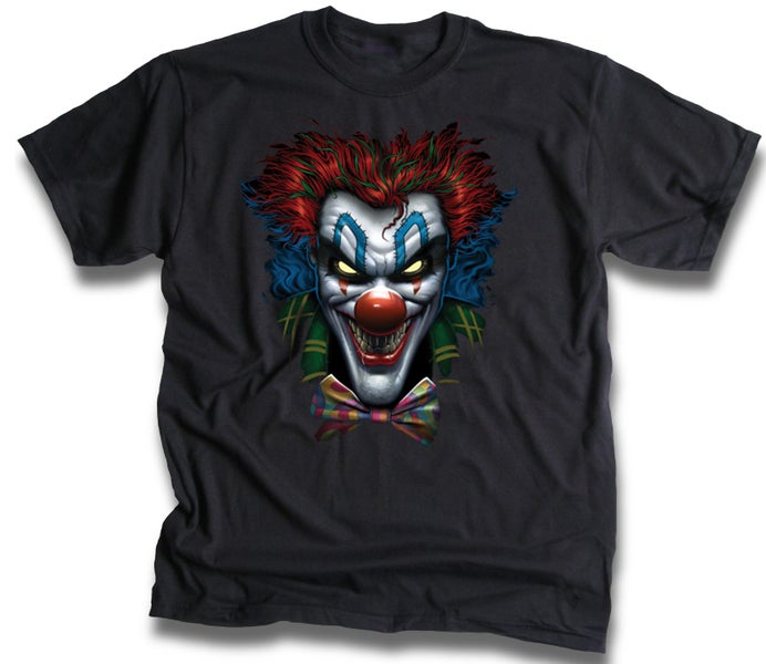 Psycho Clown T-Shirt Black, Olive Green, Charcoal Grey. Size S-4XL ...