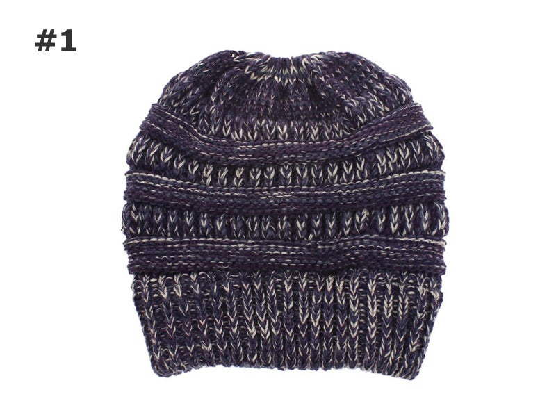 Beanie tail Messy Bun Ponytail Stretchy Warm Knit Beanie Hat62989794073089111