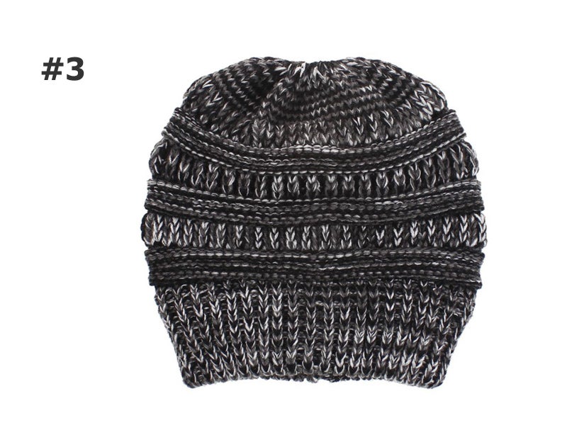 Beanie tail Messy Bun Ponytail Stretchy Warm Knit Beanie Hat62989794073089113
