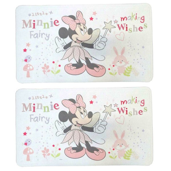 2pk Disney Minnie Mouse Fairy 69x40cm Baby Kid Bath Shower Mat Pad W Suction Cup