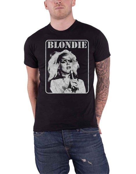 Blondie T Shirt Presente Poster Band Logo Debbie Harry new Official Mens Black Carousel 1