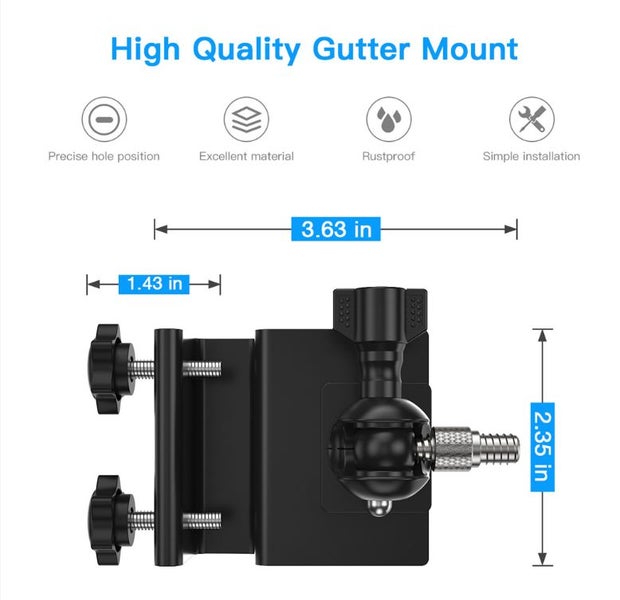 Gutter Mount Bracket For Arlo / Eufy / Swann / Reolink Cameras - White Carousel 5