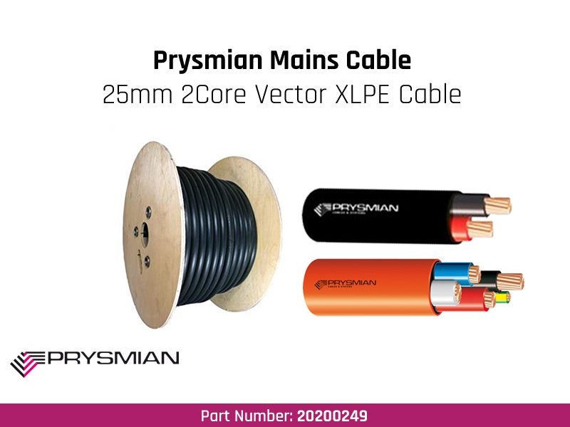 Mains Cable - 25mm 2Core Vector XLPE Cable(Prysmian) Carousel 1