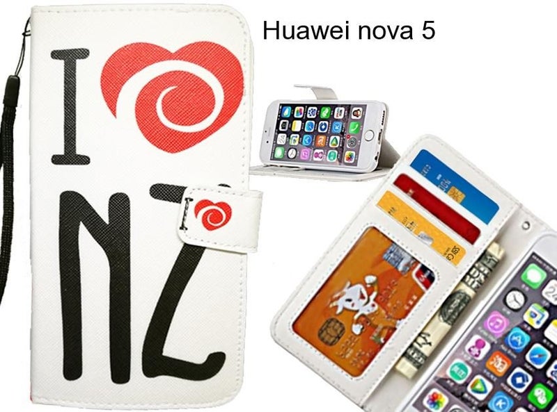 Huawei nova 5 case 3 card leather wallet case printed ID Carousel 1