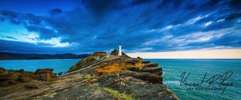 Wairarapa Castlepoint Lighthouse Panoramic 100cm x 42cm Canvas Print Carousel 1