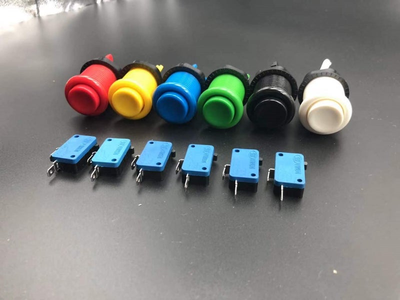 arcade push buttons, concave, screw-in type. Carousel 1