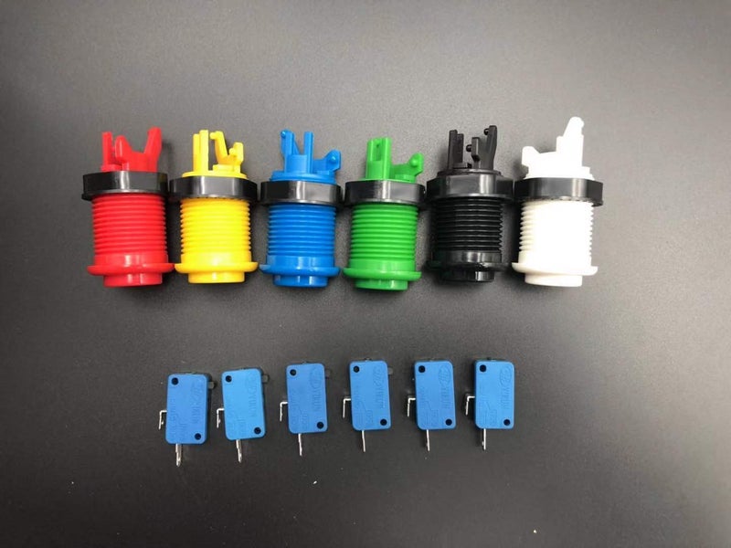arcade push buttons, concave, screw-in type. Carousel 2